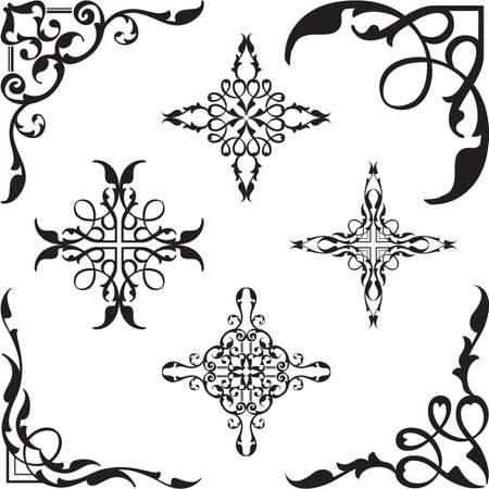 Corner victorian set is on whiteのイラスト素材