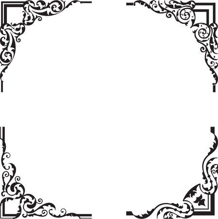 Vintage corner set is on whiteのイラスト素材