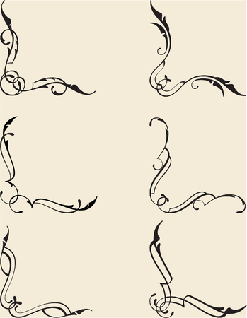 Victorian corners  set on beigeのイラスト素材