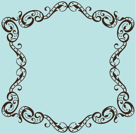 Ornate frame is isolated on blueのイラスト素材