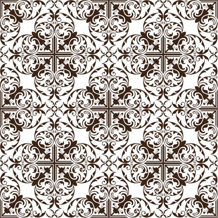 Seamless vintage pattern on whiteのイラスト素材