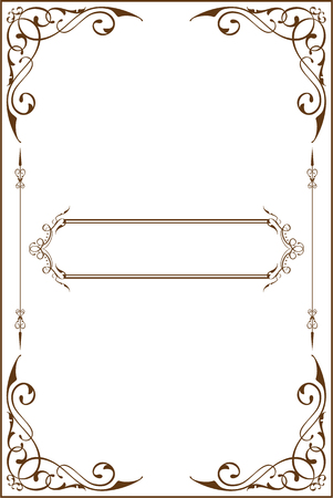 Victorian art border is on whiteのイラスト素材