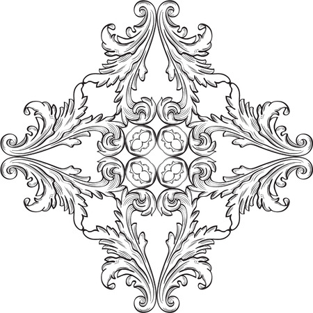 The rosette with acanthus leaf on whiteのイラスト素材