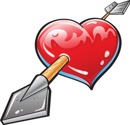 Heart with arrow is isolated on whiteのイラスト素材