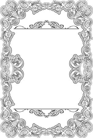 Ornate retro fine frame is isolated on whiteのイラスト素材