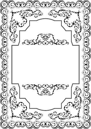Luxury baroque board on whiteのイラスト素材