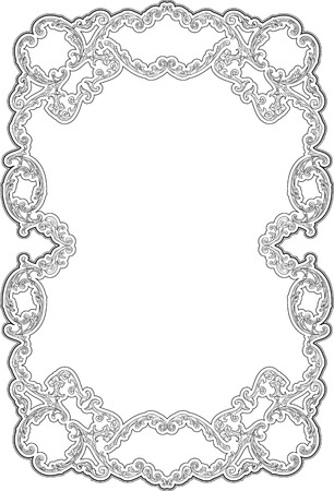 Art ornate swirl frame isolated on whiteのイラスト素材