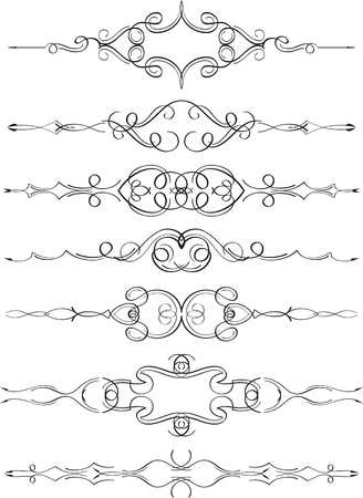 Luxury swirl divide line set on whiteのイラスト素材
