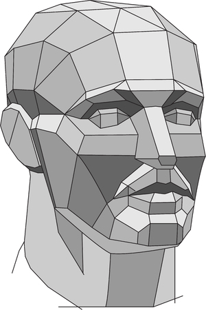 Polygonal head is isolated on whiteのイラスト素材