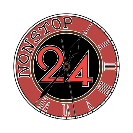 24/7 nonstop time iconのイラスト素材