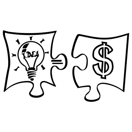 illustration with concept of idea and moneyのイラスト素材