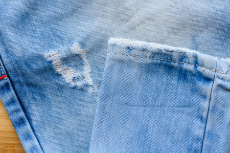 Rubbed places of jeans close upの写真素材
