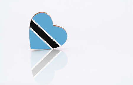 Flag of Botswana in the shape of a heart on a white background. The concept of patriotism. copyspace.の写真素材