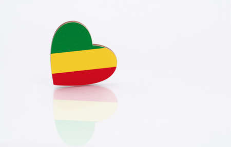 Flag of the Republic of the Congo in the shape of a heart on a white background. The concept of patriotism. copyspace.の写真素材