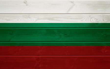Flag of Bulgaria on an old wooden surface.の写真素材