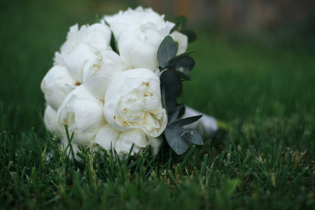 Wedding Bouquet of Peoniesの写真素材