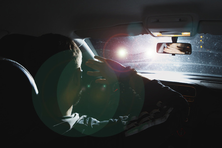 driver blinded by in the car