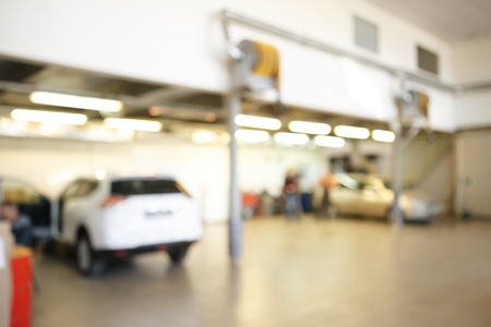 auto repair service station blurredの写真素材