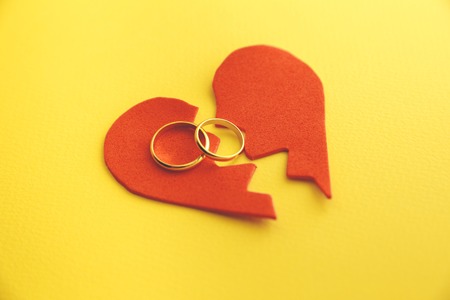 Close-up Of Divorce Concept With Wedding Ring Andの写真素材