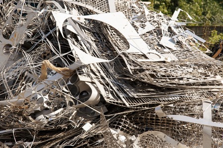 scrap metal at recycling yardの写真素材