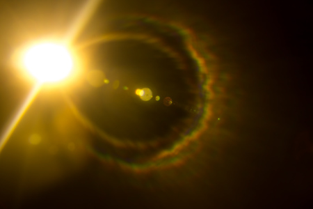 Abstract sun burst with digital lens flare background