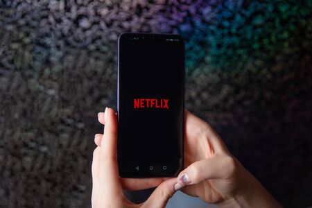 Tula, Russia - November 28, 2018: Netflix logo on smartphone