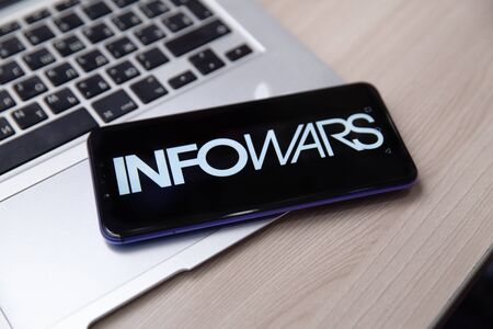 Tula, Russia - November 28, 2018:Homepage of the InfoWars