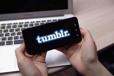 Tula, Russia - November 28, 2018:Tumblr logo displayed onのeditorial素材