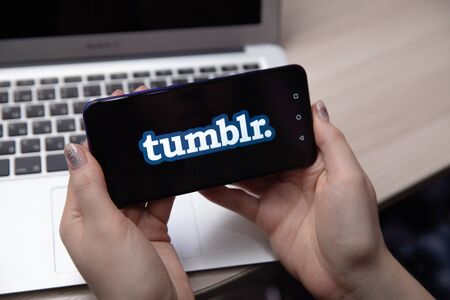 Tula, Russia - November 28, 2018:Tumblr logo displayed onのeditorial素材