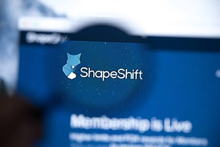 Tula, Russia - JANUARY 27, 2019: ShapeShift cryptocurrency exchange website displayed on smartphone...