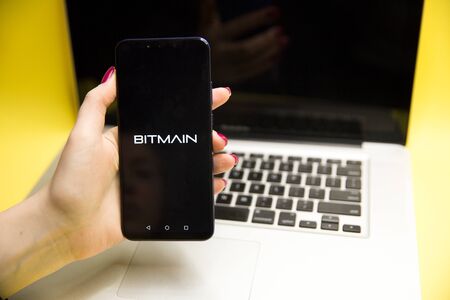 Tula, Russia - JANUARY 29, 2019: Bitmain cryptocurrency crypto mining app to mine Bitcoin Ethereum...