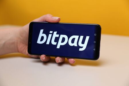 Tula, Russia - May 12 , 2019: Bitpay on the phone display.