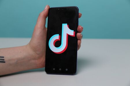 Tula, Russia - May 12 , 2019: TikTok on phone display.のeditorial素材