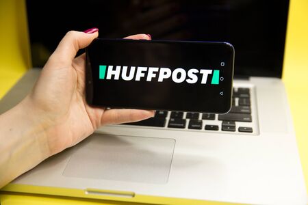 Tula, Russia - JANUARY 29, 2019: HuffPost logo displayed on smartphoneのeditorial素材