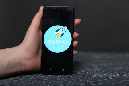 Tula, Russia - May 12 , 2019: XLM on phone display.
