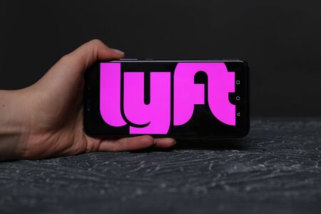 Tula, Russia - May 12 , 2019: lyft on phone display.のeditorial素材