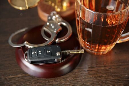 Drinking alcohol on driving abilityの写真素材
