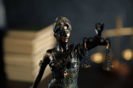 Lady justice, Themis, the statue of justice in heaven. lawyer court lawyer judge courtroomの写真素材