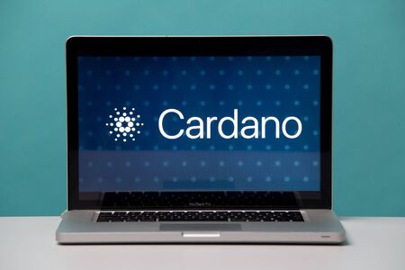 Tula, Russia 17. 06 2019 Cardano on the laptop display.
