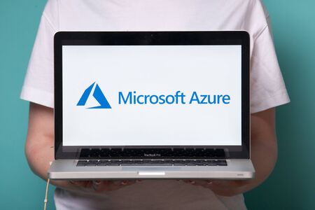 Tula, Russia 17. 06 2019 Microsoft Azure on the laptop display.のeditorial素材