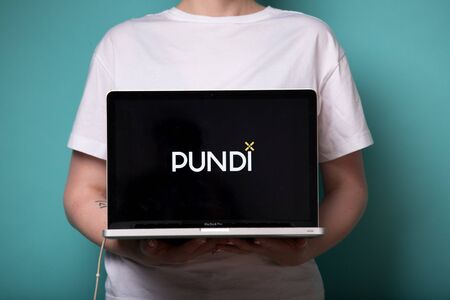 Tula, Russia 17. 06 2019 Pundi on the laptop display.