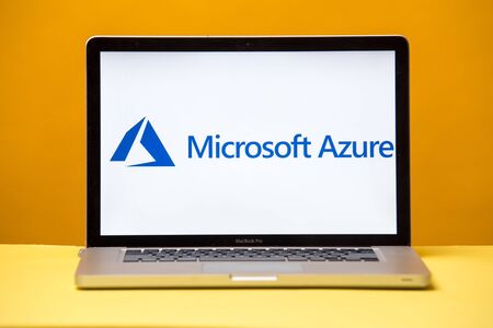 Tula, Russia 17. 06 2019 Microsoft Azure on the laptop display.のeditorial素材