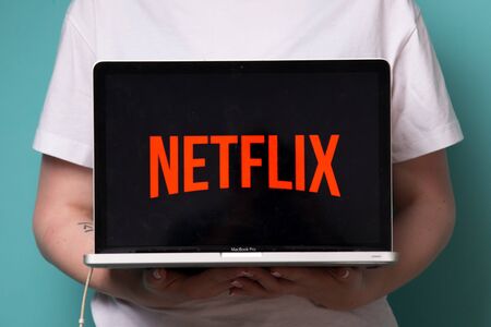 Tula, Russia 17. 06 2019 Netflix on the laptop display.のeditorial素材