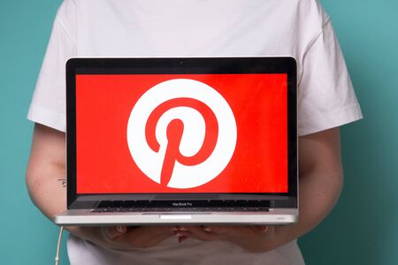 Tula, Russia 17. 06 2019 Pinterest on the laptop display.のeditorial素材