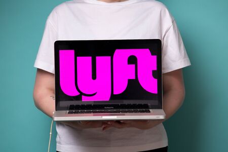 Tula, Russia 17. 06 2019 lyft on the laptop display.