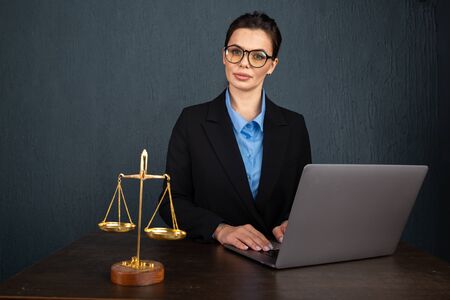 Lawyer business women working and notary signs the documents at office. consultant lawyer, justice...