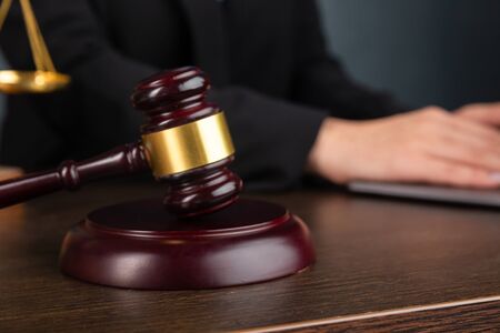 Lawyer business women working and notary signs the documents at office. consultant lawyer, justice and law ,attorney, court judge, conceptの写真素材