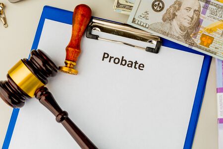 Probate text written on a diary . Testament and last will.の写真素材