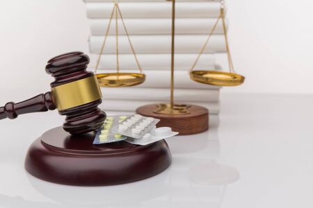 Couple with divorce contract and ring on desk. Divorceの写真素材