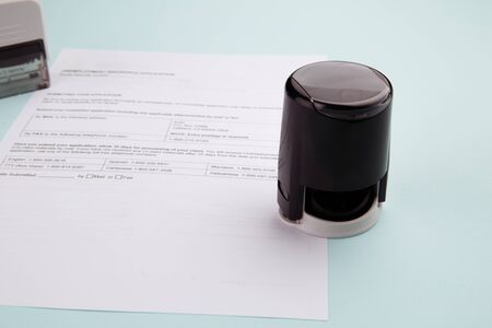 Close-up social security benefits application form. World economic crisis, unemployment